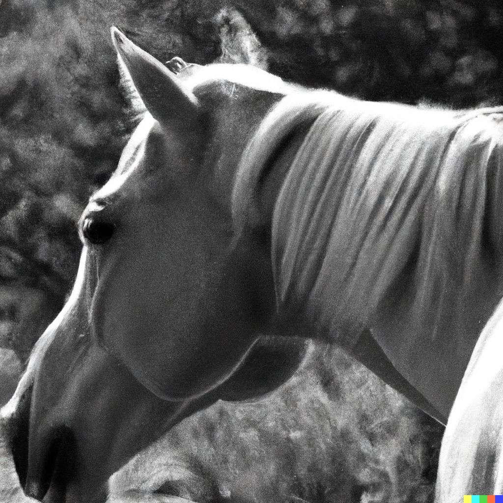 a horse, photograph taken by Peter Lindbergh